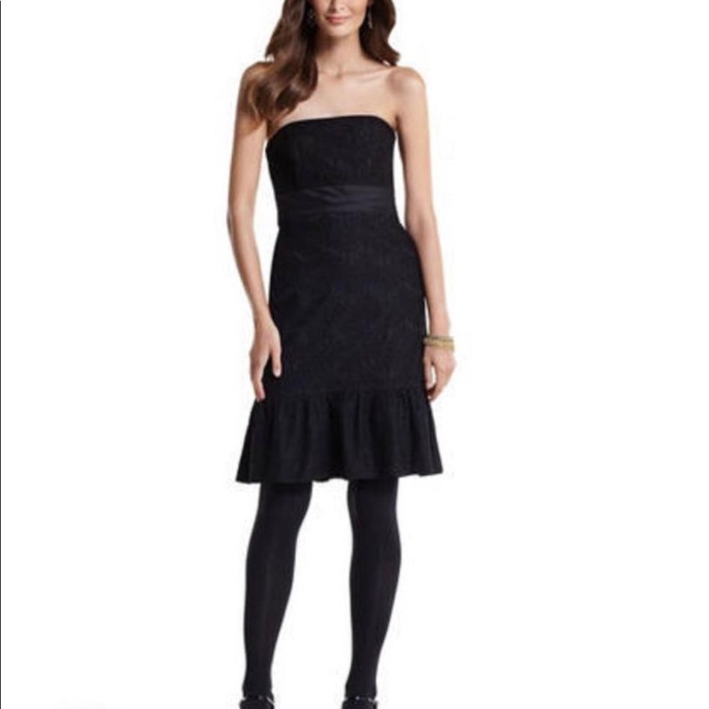 White House Black Market Strapless Lace Cocktail Dress